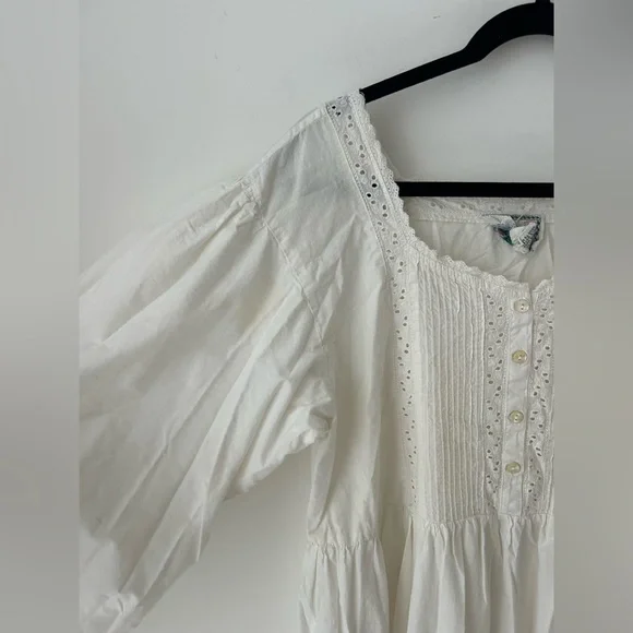 Vintage Cornell trading boho white prairie dress - Picture 4 of 13